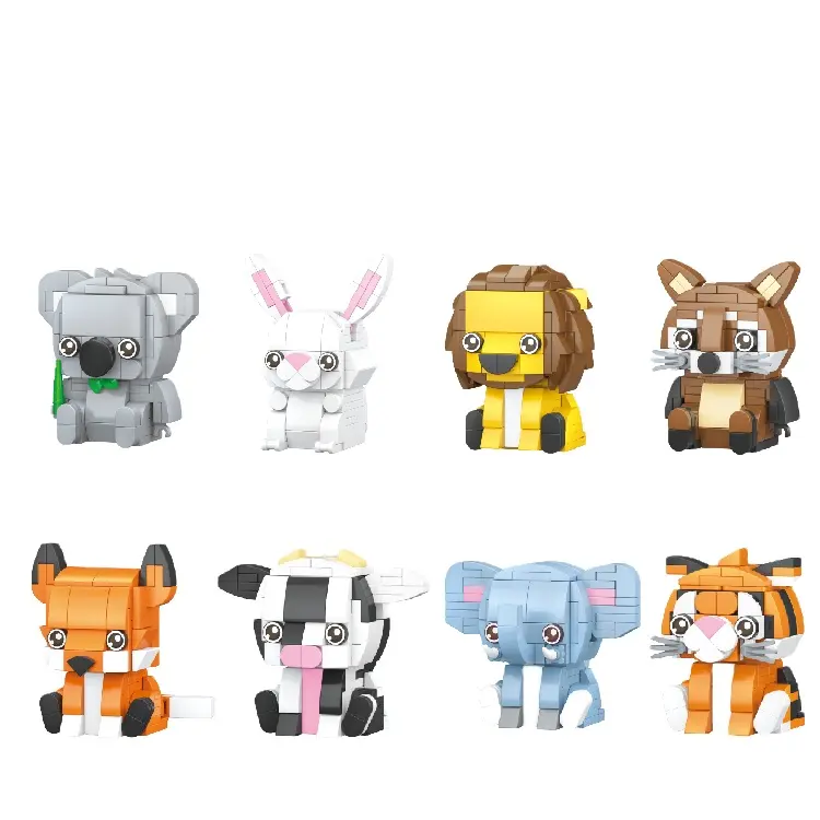 Yeni tasarlanmış DIY hayvan modeli yapı taşları kiti oyuncaklar çocuklar için eğitici oyuncak tahsil hayvanat bahçesi hayvan oyuncak