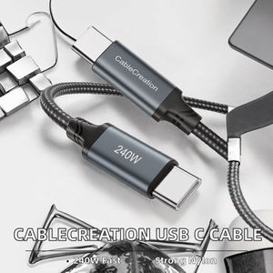 สายชาร์จ USB-C to C แบบถักไนลอน ยาว 6 ฟุต 10 ฟุต รองรับการชาร์จเร็ว 240W Super Fast Charging  Type c 3.1 4K สำหรับโทรศัพท์ แล็ปท็อป และแท็บเล็ต - Product Image 2