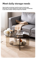 Table basse moderne en acrylique transparent avec rangement pour salon et petit appartement