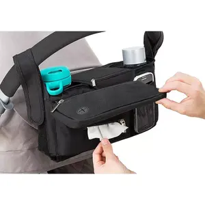 Baby Stroller Organizer Outdoor Travel Universal Insulated Bottle Holder Baby Stroller Organizer With Cup Holders