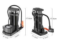 Gonfleur de pneus à commande au pied 160 PSI, pompe à air portable à cylindre unique avec manomètre pour gonflage des pneus de voiture, de vélo et de moto