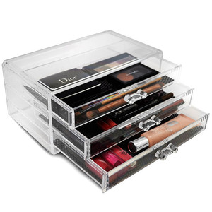 Storage Storageother Makeup Multi-Grid Storage Box Desktop Organizer Transparent 3 Layer Desk Organizer Household Box