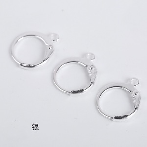 Ganchos para pendientes redondos y planos DIY, forma de O, ganchos franceses, accesorios para la fabricación de pendientes, chapados en hierro, 8 colores disponibles - Product Image 2