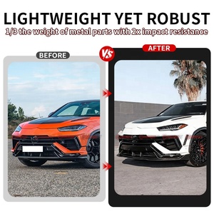 สปลิตเตอร์หน้าคาร์บอนแห้งแบบ 1016 สไตล์ Lamborghini Urus S Performante ผลิตด้วยเทคนิค Autoclave Pre Preg พร้อมใบมีดตรงกลาง - Product Image 3