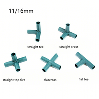 Connecteurs de tuyaux en acier à quatre voies, revêtement plastique, croisillons à angle droit, verts, pour accessoires de jardin industriels OEM, piliers
