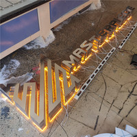 Enseignes de magasin d'entreprise logo acrylique 3d lettres de canal LED personnalisées enseignes rétroéclairées en métal magasin mur extérieur Publicité de salon