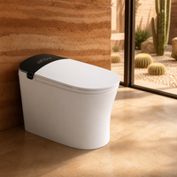 WC intelligent haut de gamme à chasse d'eau à jet, allongé, à siphon en S, à poser au sol, étanche IPX4, télécommande, pour salle de bain moderne