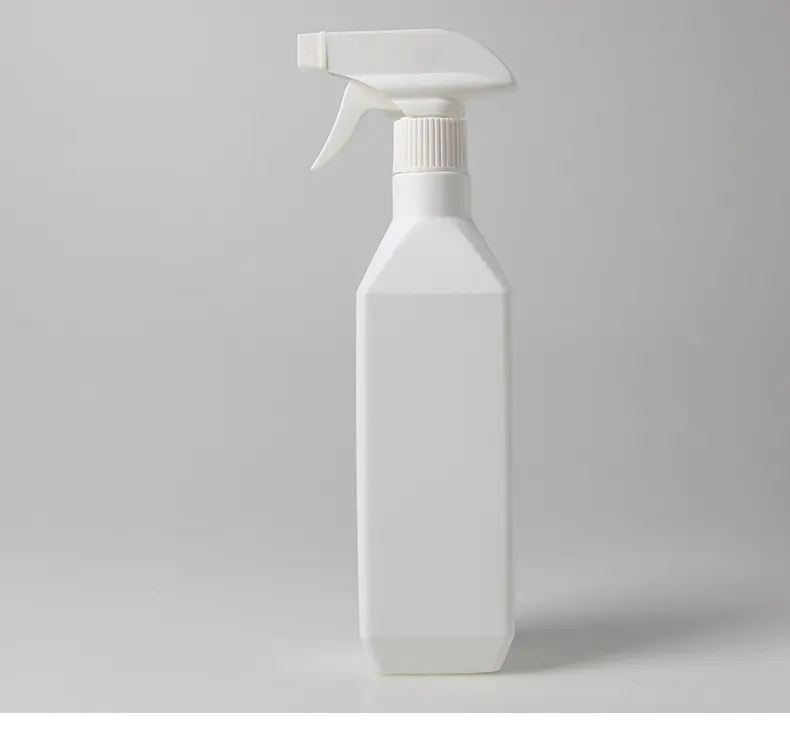 Garrafa de plástico vazia para detergente, alta qualidade, 500ml, hdpe, branco, quadrado, garrafa de disparo