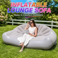 1PC Canapé Gonflable d'Extérieur, Chaise Longue Portable, Lit Paresseux Floqué en Plastique Fabriqué en Chine pour Jardin, Patio, Plage, Camping