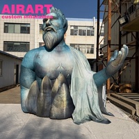 Personnage gonflable hautement réaliste, roi de l'océan gonflable sur mesure pour la publicité