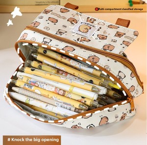 Sac à crayons Kapibala Sac de papeterie de grande capacité, boîte à papeterie multifonctionnelle pour les écoliers Trousse à crayons de haute esthétique - Product Image 5