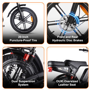 Vélo électrique tout-terrain OUXI V8 ultra Max 20 pouces, 250 <span class=keywords><strong>watts</strong></span>, sans balais, pour la route et le <span class=keywords><strong>VTT</strong></span> - Product Image 3