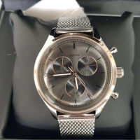 Jam Tangan Quartz Valerius Men, Kronograf 3-titik, Tali Baja Tahan Karat Dua Warna, Jam Tangan Bisnis