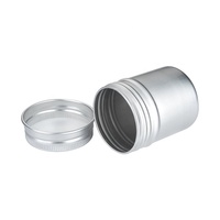Boîte en aluminium ronde argentée de 50 ml avec couvercle à vis, boîte à thé en métal de 50 g, emballage en aluminium, récipient
