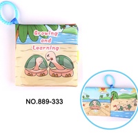 Hot Sales 3D Früh pädagogisches Tierschwanz-Stoff buch Wasch bares Stofftier Sensorisches Lerntuch buch für Babys