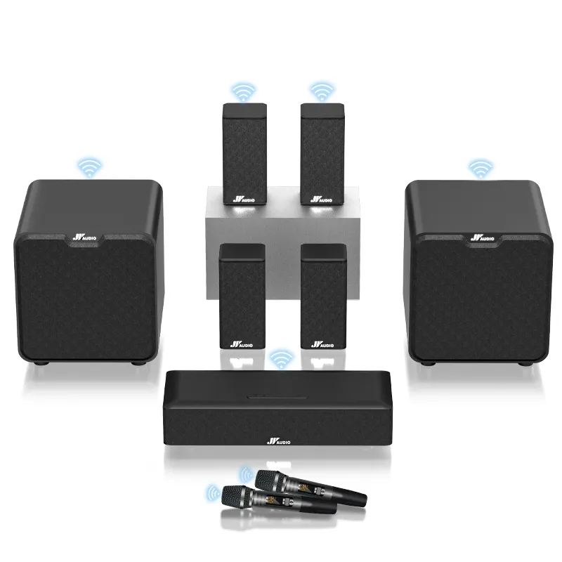 Amplifier Hi-Fi 5.2 saluran-580 Watt AV, Speaker Subwoofer teater Rumah, penerima suara Surround USB, RCA, ARC, MIC IN