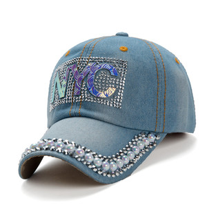 Casquette de Baseball en Denim avec cristaux papillons pour femme, effet diamant, casquette polyvalente, Protection solaire et strass, nouvelle collection - Product Image 5
