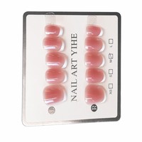 Faux ongles roses en amande à presser, couvrance totale, ensemble d'ongles acryliques pré-dessinés pour femmes