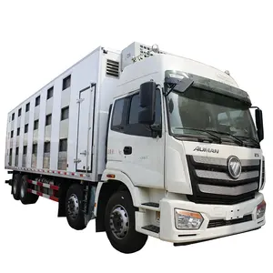 उच्च गुणवत्ता 8x4 FOTON Auman 3 परत सूअर का बच्चा ट्रांसपोर्टर ट्रक, बिक्री के लिए 200-300 pcs पशुधन परिवहन वाहन