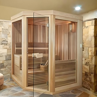 Sauna infrarouge à vapeur sèche en bois de style traditionnel avec panneau de commande informatique, design moderne pour intérieur