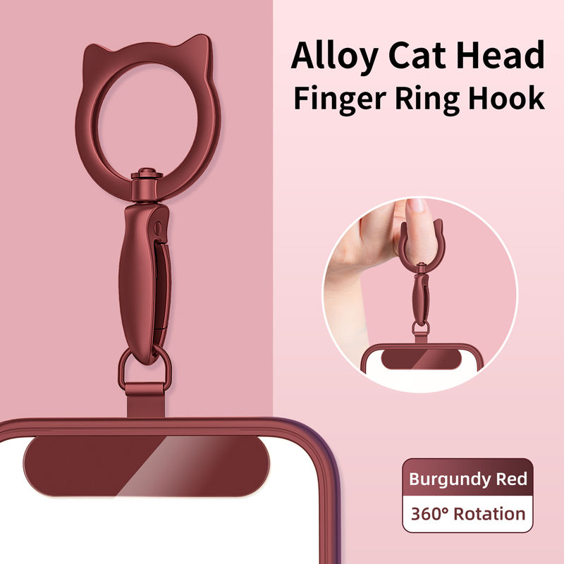 Burgundy Red-Ring Buckle+Phone Clip