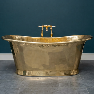 Tapa de bañera rectangular independiente de cobre martillado ecológica CH-799 para baño de adultos, de lujo, irregular, estilo indio para el hogar - Product Image 1