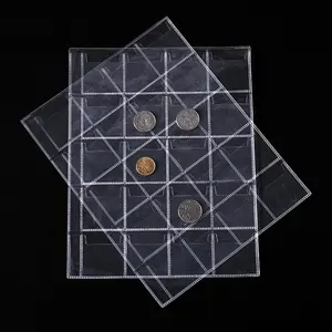 Protecteurs de pages de pièces en plastique personnalisés 12 20 30 <span class=keywords><strong>42</strong></span> Supports de collection de pièces de monnaie de poche pour feuilles de rangement - Product Image 1