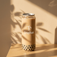 Op maat gemaakte logo-deksel 400ml transparante PET frisdrankblikje esthetische Boba beker voedselveilige PET plastic Boba melkthee standaard hals