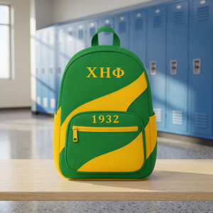 Custom Greek Chi Eta Phi Fashion Sorority Corduroy Zipper Backpack - Product Image 3