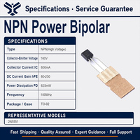 Transistor amplificateur haute tension NPN 2N5551 TO-92 160V 600mA 625mW HFE 80-250 à faible bruit pour signal audio et commutation discrète