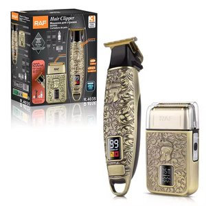 Afeitadora eléctrica universal dos en uno con doble cuchilla, recargable por USB, para hombre, con cabezal de grabado de aceite y LED, para uso doméstico. - Product Image 1