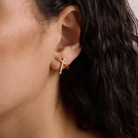 X&L Jewelry – boucles d'oreilles à clous en Zircon croisé pour femmes, en acier inoxydable plaqué or 18 carats, résistantes à l'eau, bijoux fantaisie