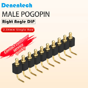 דנינטק שורה אחת מותאם אישית זווית ישרה טובל pogo pin מחבר 4p & 7p 2.54 מ מ "מ המגרש פלסטיק ניקל פח קשר נחושת - Product Image 1
