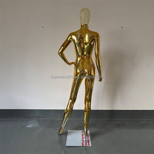Fábrica al por mayor Sexy Curvy Dummy Chapado en oro Mujer Pecho grande tetona Tallas <span class=keywords><strong>grandes</strong></span> Maniquí femenino con cabeza de metal hueca - Product Image 6