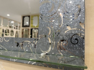 Hiện đại treo tường hai lớp kính bạc gương với ánh sáng dẫn và kệ hình chữ nhật trang điểm gương phòng tắm - Product Image 4