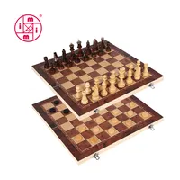 Ahşap tavla dama kapalı kat 3 in 1 manyetik seyahat katlanır satranç tahtası oyun seti