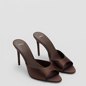 Smooth Satin Open Toe Mule Stiletto <strong>Heels</strong> Slip on Backless Slide <strong>Sandals</strong> Quiet Luxury <strong>Evening</strong> Date Wedding Guest Dress Footwear - Product Image 1