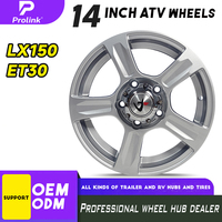 Nouveau moyeu de roue de remorque en alliage d'aluminium de 14 pouces pour VTT, 114.3 112, pour camping-cars, yachts, remorques, argent, 100% compatible pour rénovation/amélioration
