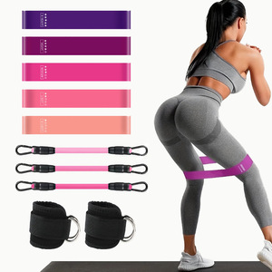 Bandes de résistance Zenis 30 cm (11,81 po) avec poignées pour la gym, le fitness, le yoga, l'amincissement des hanches, en TPE rose pour adultes - Product Image 2