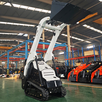 Derette V1000 Mini-Raupenlader mit Hydraulikgreifer-Anbaugeräten Hoflader