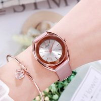 Montre élégante et raffinée pour femme, montre-bracelet simple à quartz, montre à bracelet en cuir pour femme