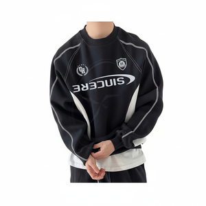 เสื้อสเวตเตอร์แขนยาวสำหรับผู้ชายเสื้อมีฮู้ดแขนยาวพิมพ์ลายกราฟิก - Product Image 1