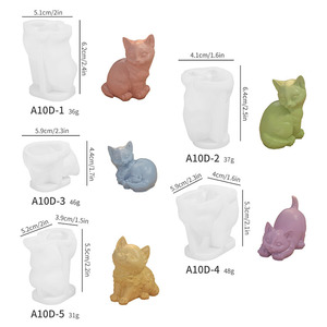 Moule en silicone YS Mini pour bougies en forme de chat, série 3D, pour artisanat, gypse, résine, savon, outils de modelage animal DIY, chocolat, pâtisserie - Product Image 6