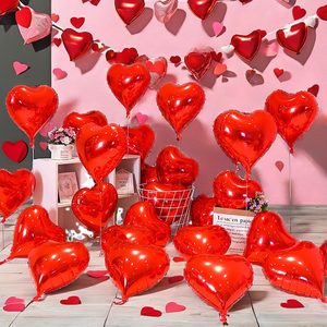 18인치 해피 발렌타인 데이 웨딩 생일 파티 헬륨 에어 포일 하트 풍선 - Product Image 2