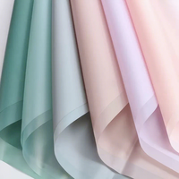 20 pièces/paquet, papier d'emballage pour bouquet de fleurs coréen, couleur unie, imperméable, recouvert de PVC recyclable