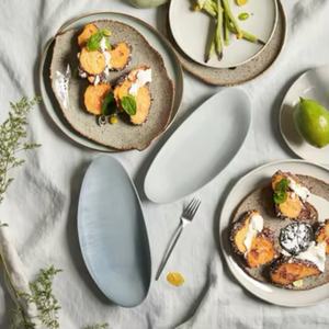 DXC Smart Series <span class=keywords><strong>Assiette</strong></span> de service en céramique de style moderne irrégulière jetable pour fêtes Dim Sum - Product Image 6