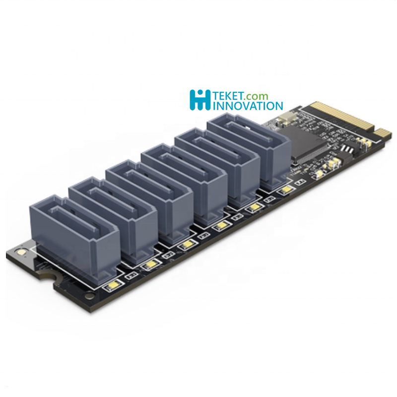 Материнская плата TEKET mini pcie GEN3 M.2 M-Key NVME на 6 портов SATA 16 Гбит/с NAS SSD RAID