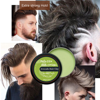 Cire pour cheveux unisexe, marque privée, avocat, biotine, argile pour cheveux longue durée, vert mat, Look naturel, coiffage libre