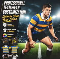 Camiseta de Rugby Sublimada Personalizada Premium, Uniforme de Equipo OEM, MOQ Bajo, Venta al Por Mayor, Transpirable, de Secado Rápido, que Absorbe la Humedad