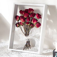 Boîte à souvenirs en bois transparente avec photo flottante personnalisée, décoration de fleurs séchées, cadre en acrylique, boîte à ombre